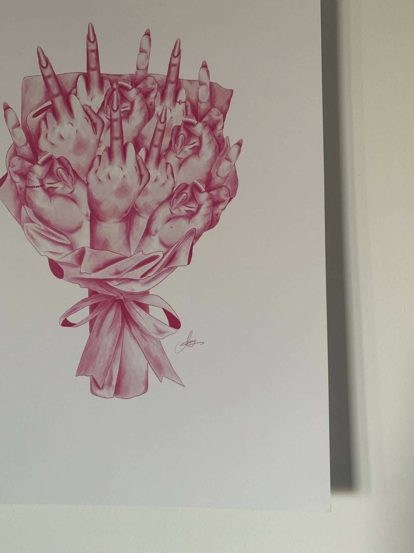 A4 Middle Finger Bouquet Print