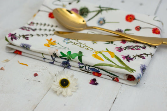 Wildflowers Watercolour Tea Towel