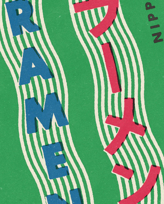 Ramen Noodles Japanese Matchbox Label Style Print