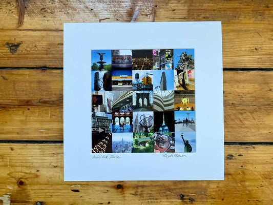 ‘New York iconic’ (colour version) signed square print 30 x 30cm