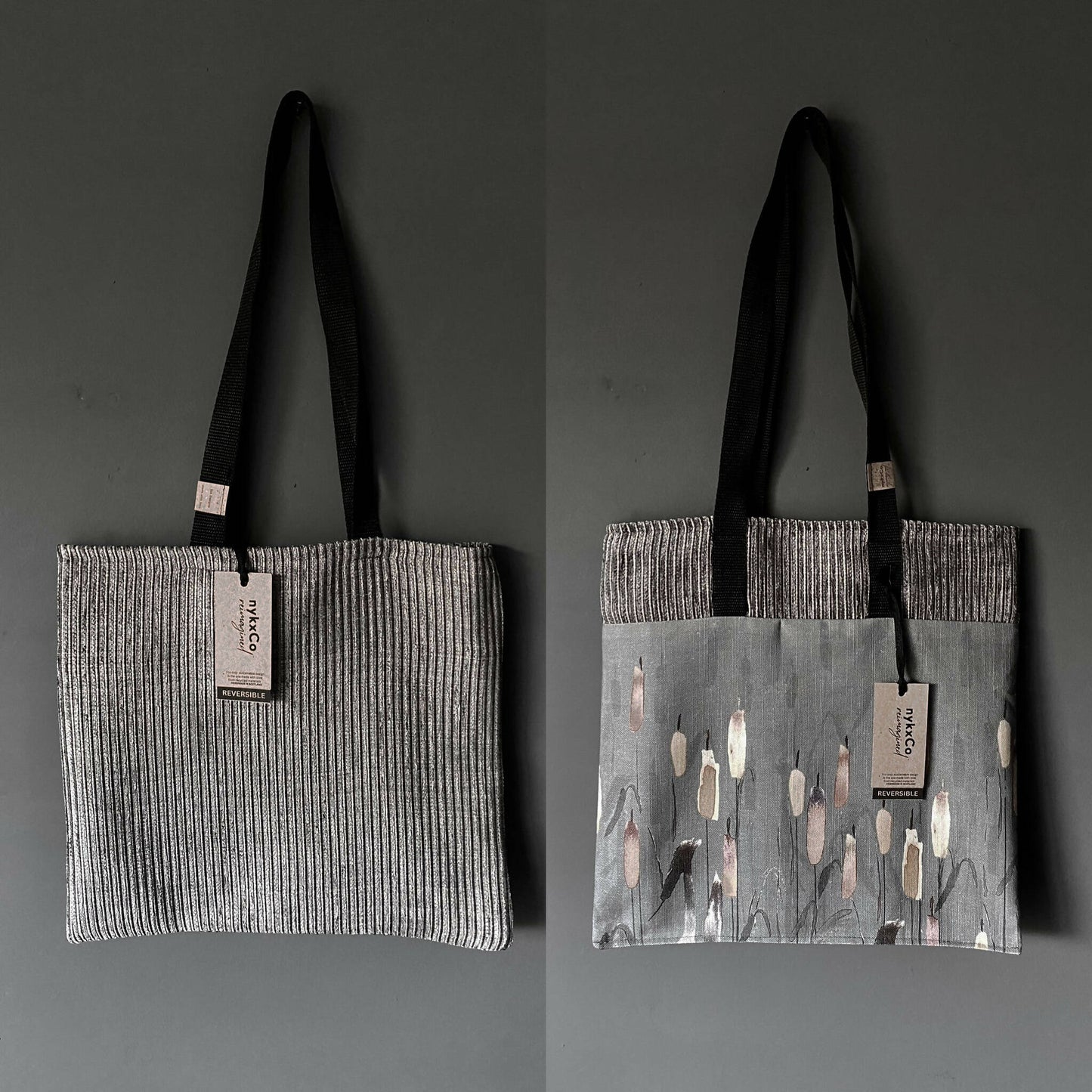 Reversible Tote Bag - Grey Corduroy