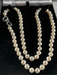 Hand knotted pearl necklace with hand made sterling silver clasp