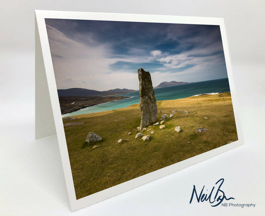 Macleod's Standing Stone, West Harris - Scotland Greeting Card - Blank Inside