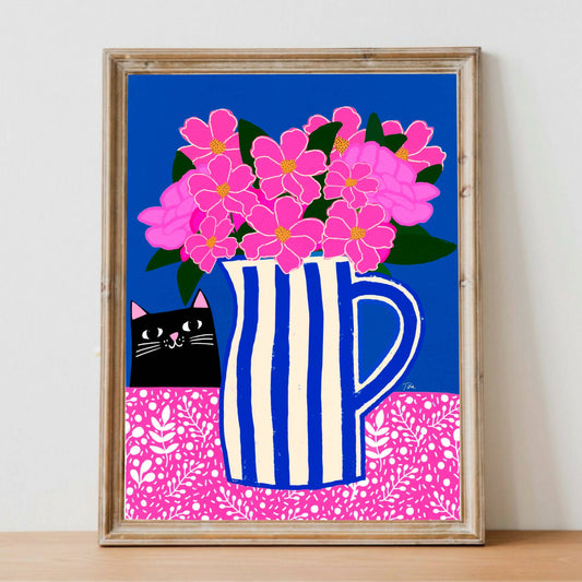 Pink Flower Jug Print