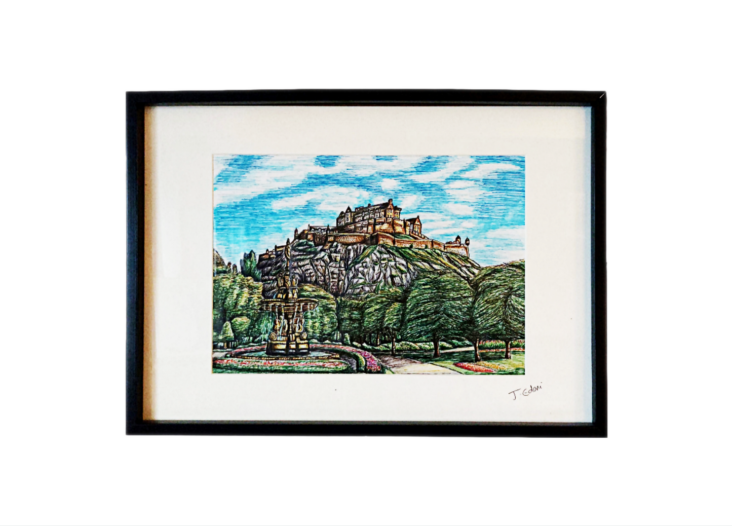 Framed Edinburgh Castle Giclee Print