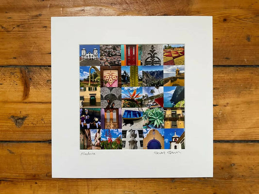 ‘Madeira’ signed square mounted print 30 x 30cm