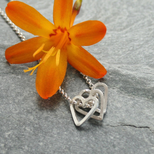Sterling silver hearts necklace