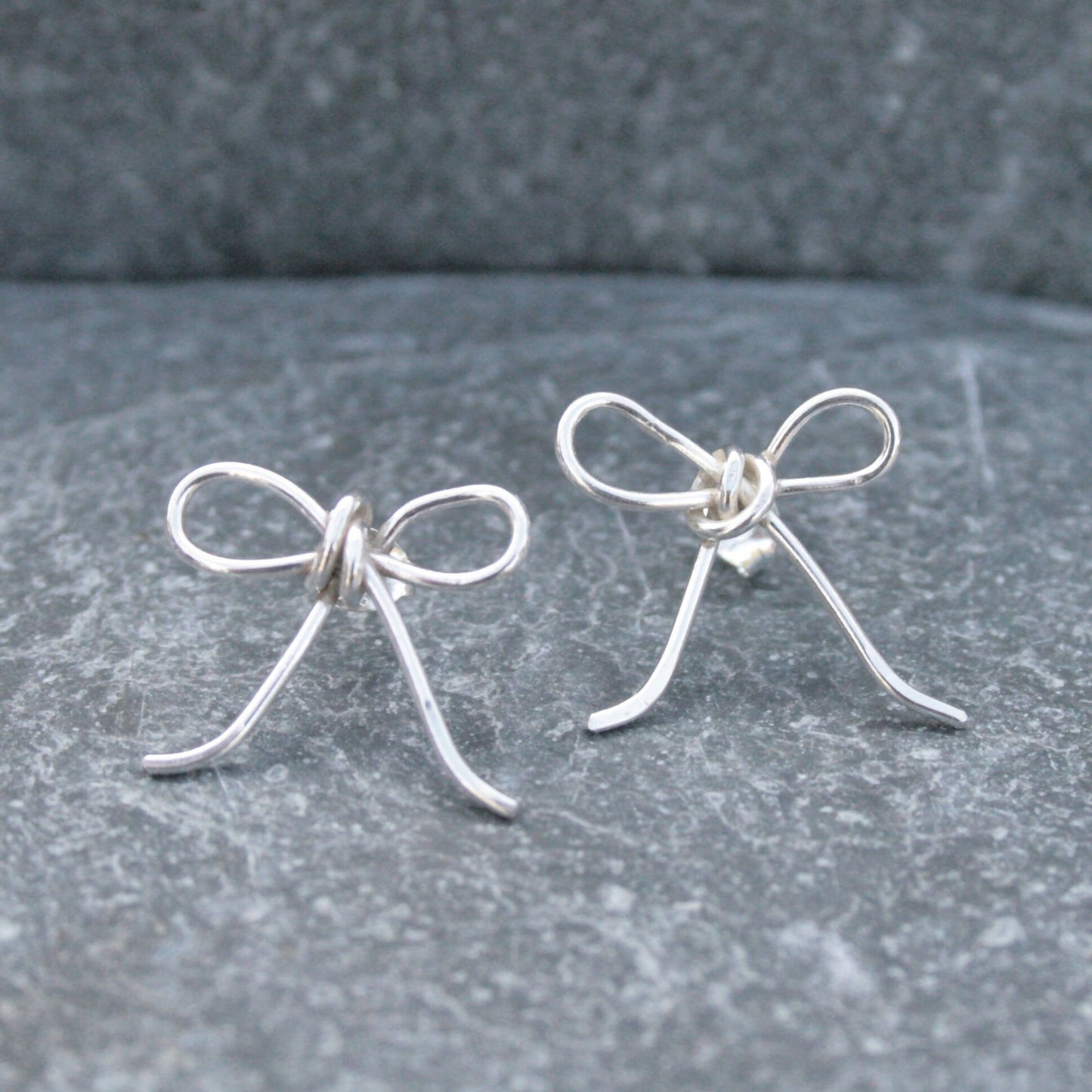 Sterling silver bow earrings
