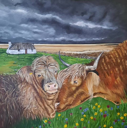 Mother & Calf Highland Cows