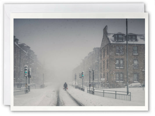 Snow Storm, Greenock - Scotland Greeting Card - Blank Inside