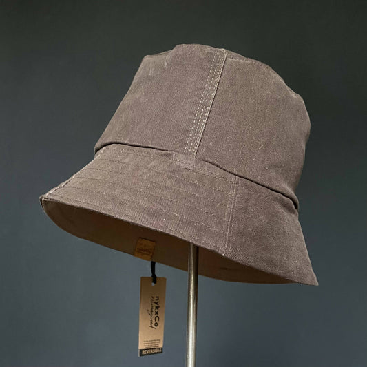 Reversible Bucket Hat - Brown / Beige