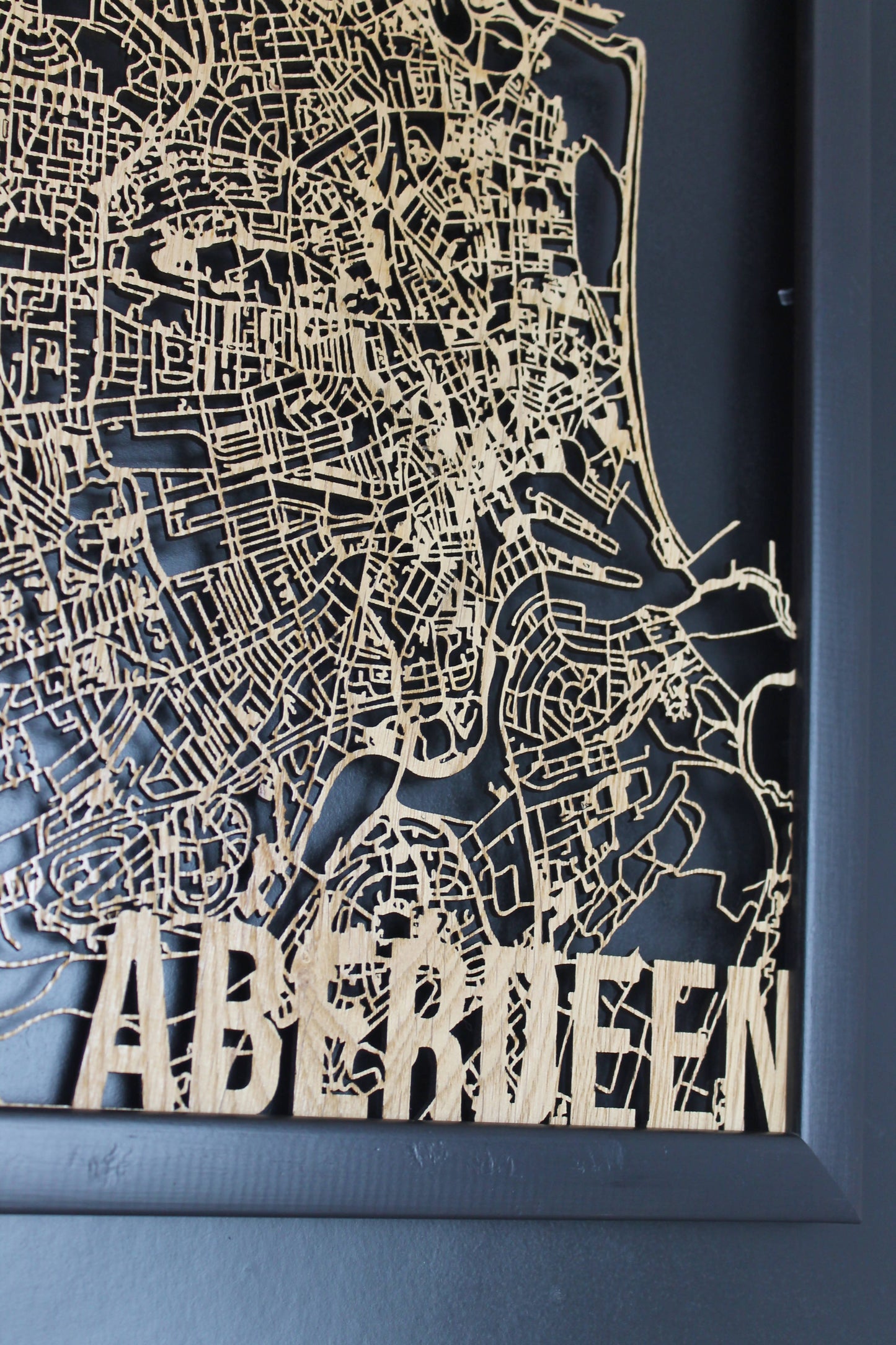 Aberdeen Wood Map Laser Cut Street Maps Wooden Map