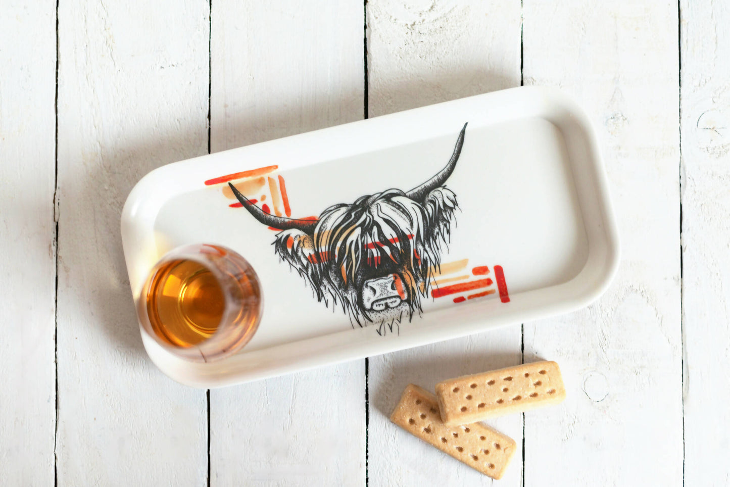 Highland Coo Watercolour Snack Tray