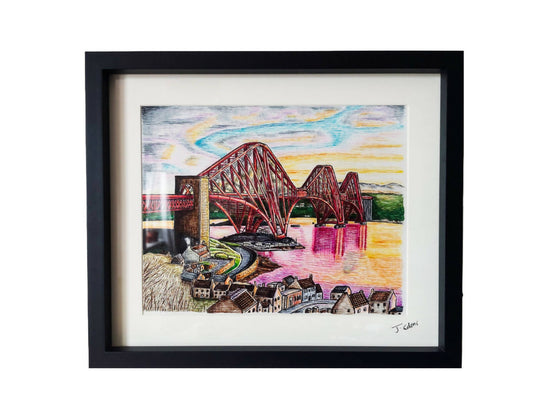 Forth Road Railbridge Giclee Art Print- Framed/ Unframed