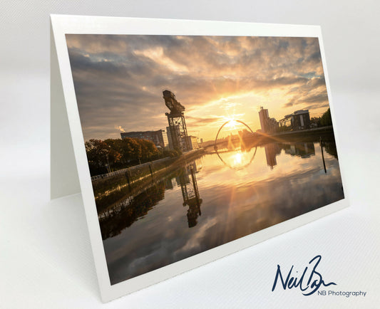 Clyde Arc & River Clyde, Glasgow - Scotland Greeting Card - Blank Inside