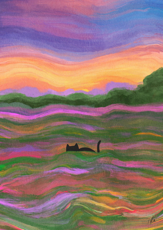 Sunset Cat Print