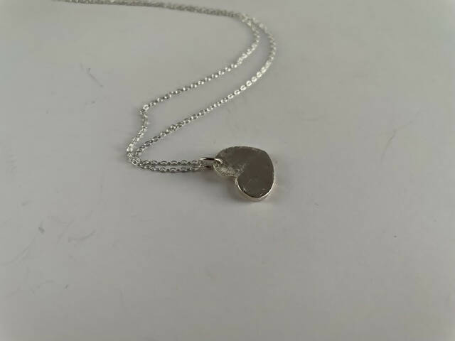 Fine silver heart pendant