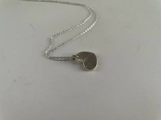 Fine silver heart pendant