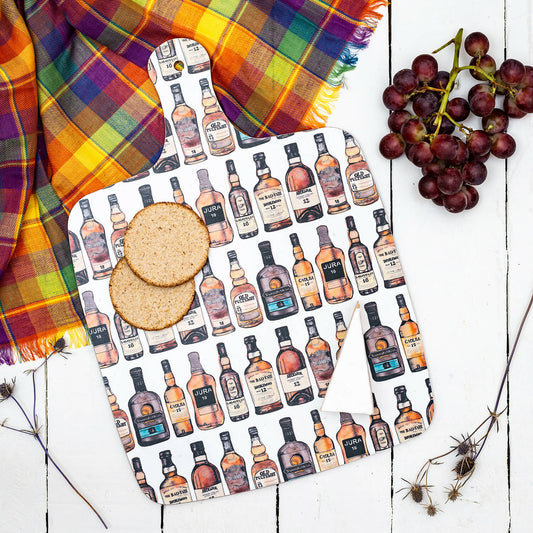 Scottish Whisky Watercolour Chopping Board