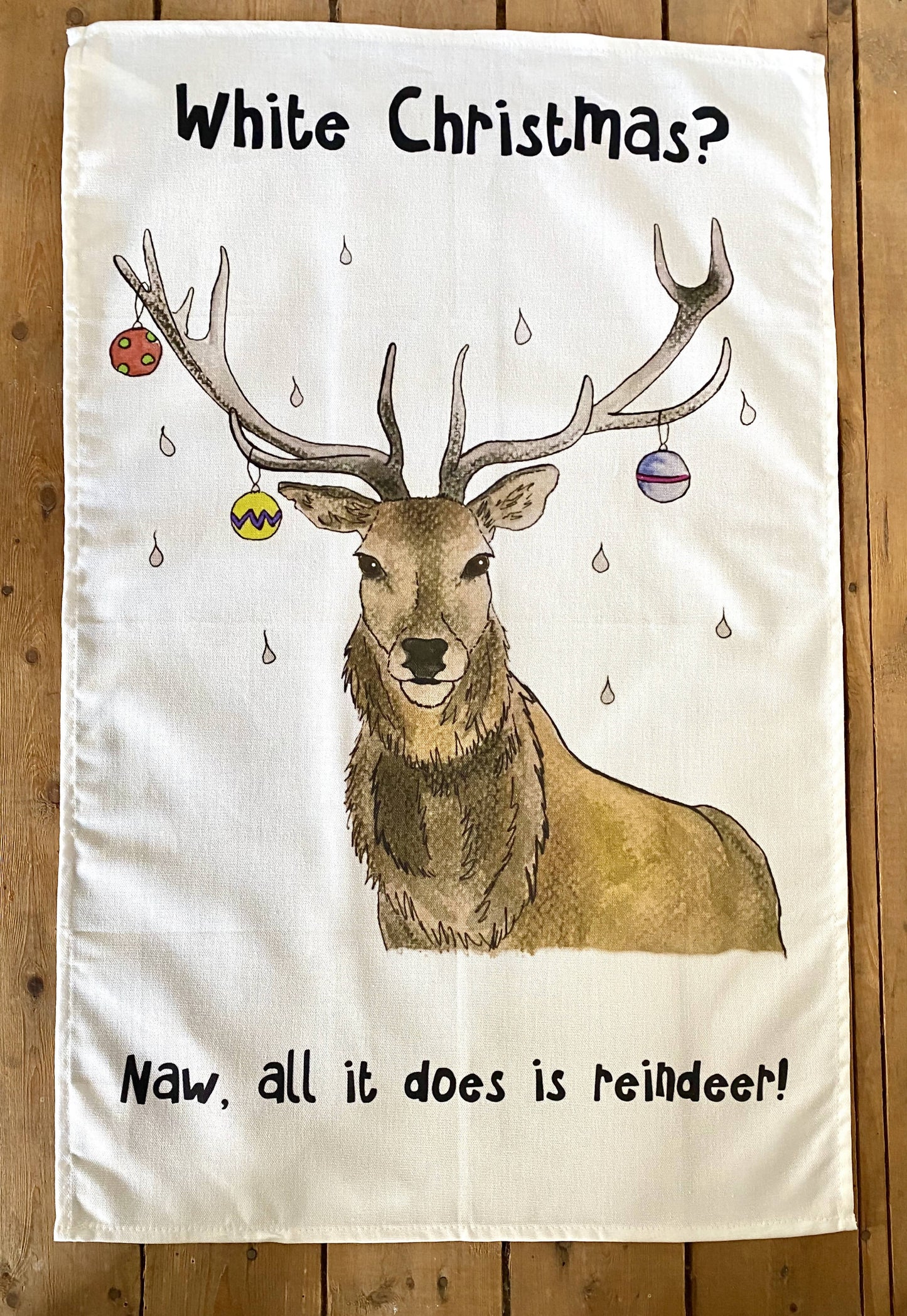 All It Does is Reindeer Tea Towel