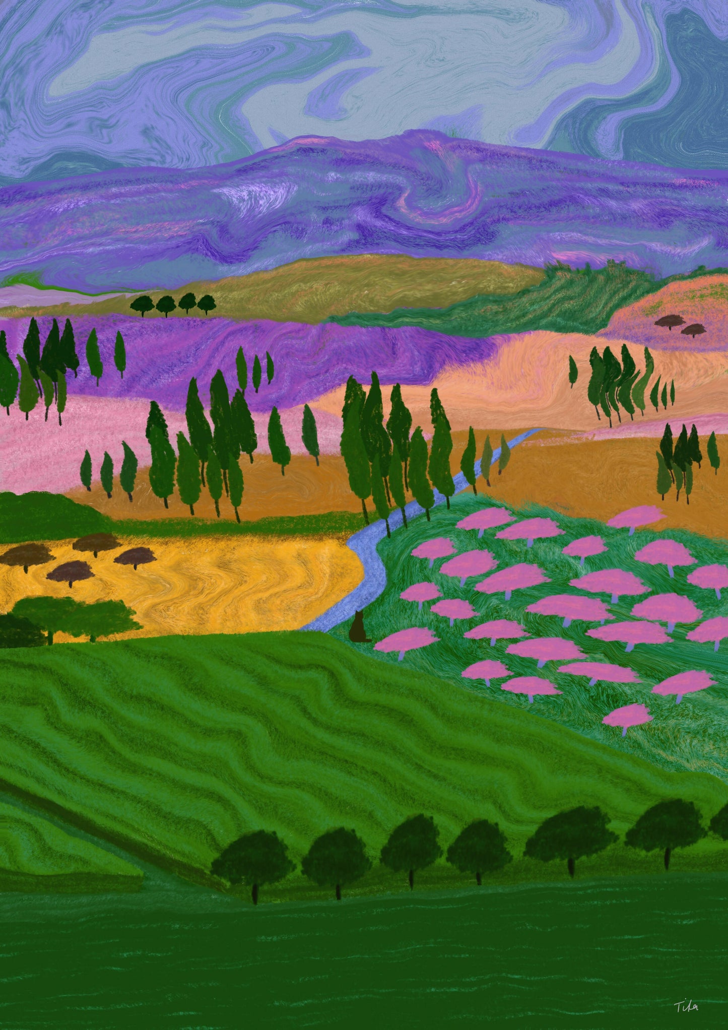 Colourful Fields print