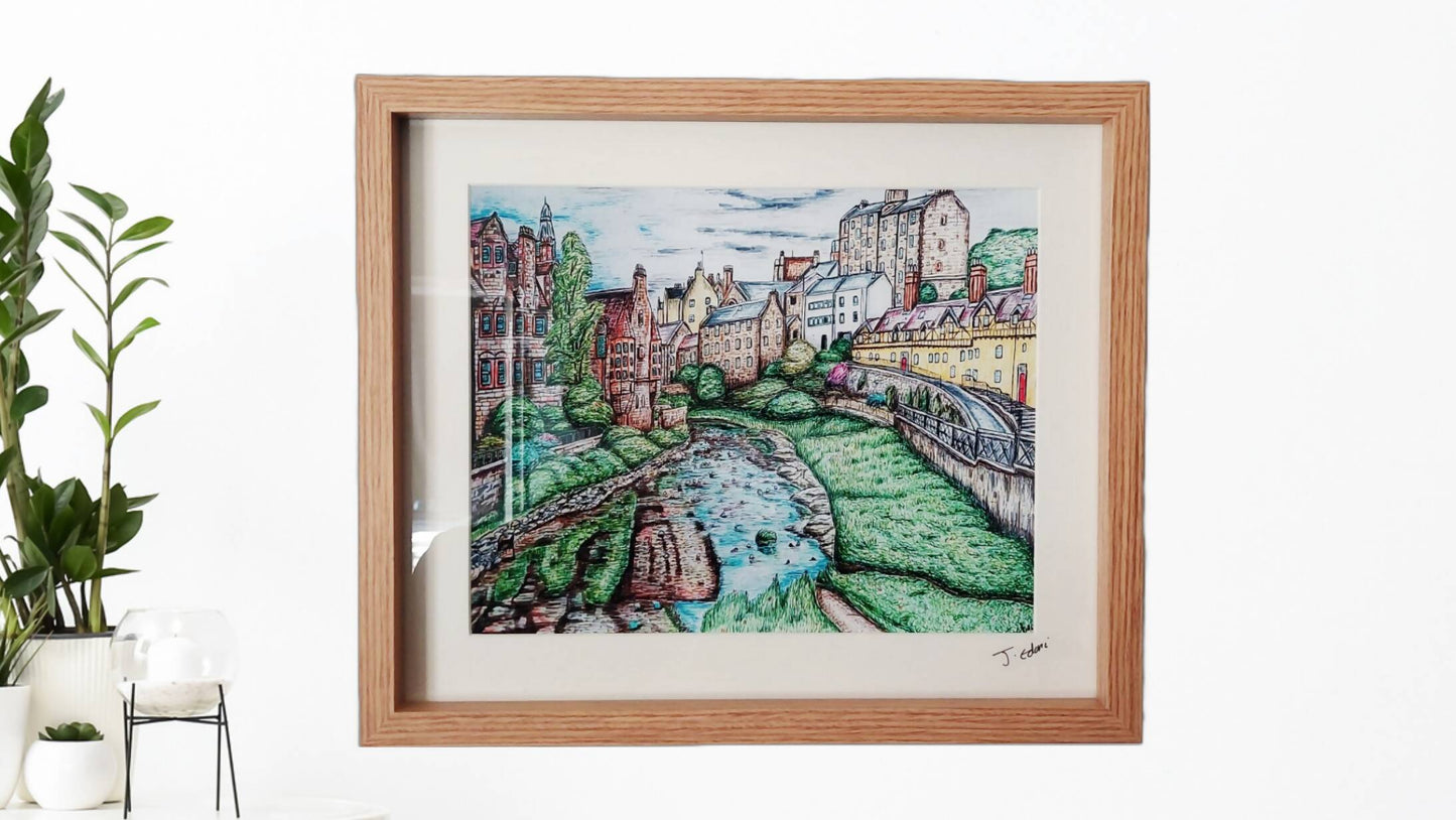 Edinburgh Deans Village, Leith Framed Giclee Print