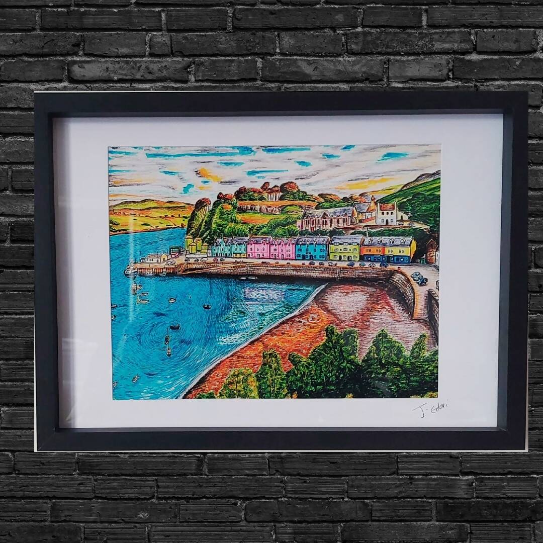 Portree Rural Design Portree Isle of Skye framed/ unframed art print – Scottish Design Exchange