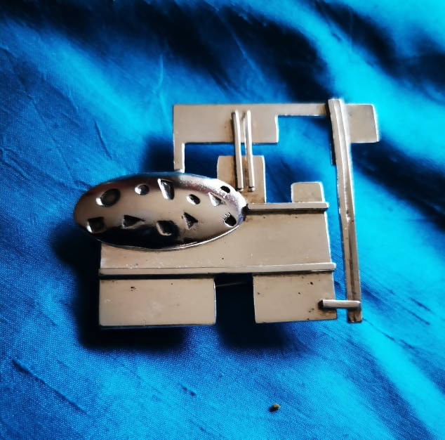 Abstract Silver Brooch