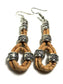 Cork earrings, vegan, sustainable source, silver plated ear-wires. Handmade