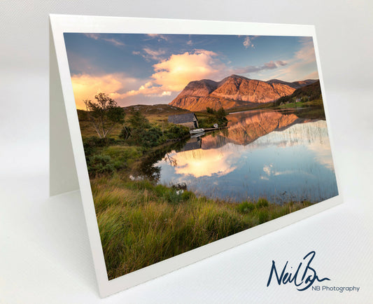 Arkle & Loch Stack, Sutherland - Scotland Greeting Card - Blank Inside