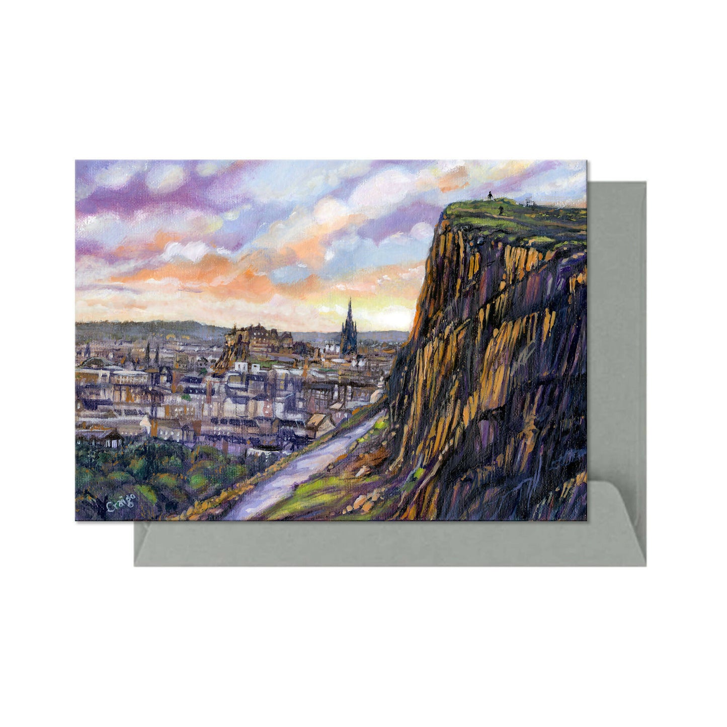 'Salisbury Crags' Blank Greeting Card by 'Craigo'