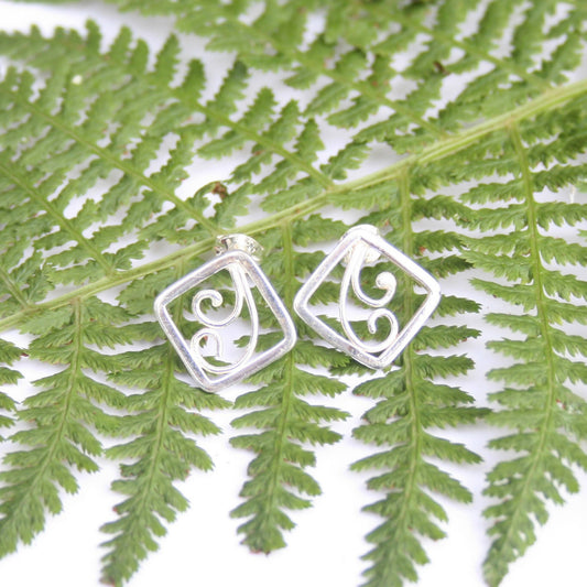 Fern inspired silver earrings