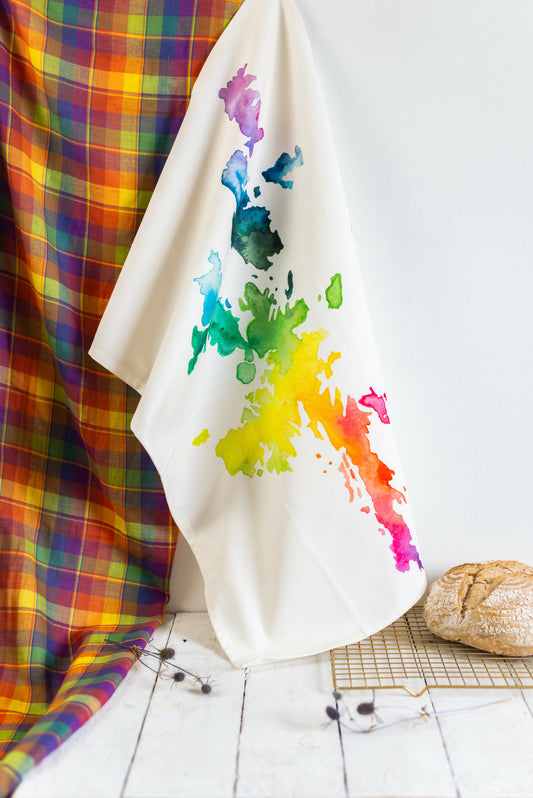 Shetland Watercolour Map Tea Towel