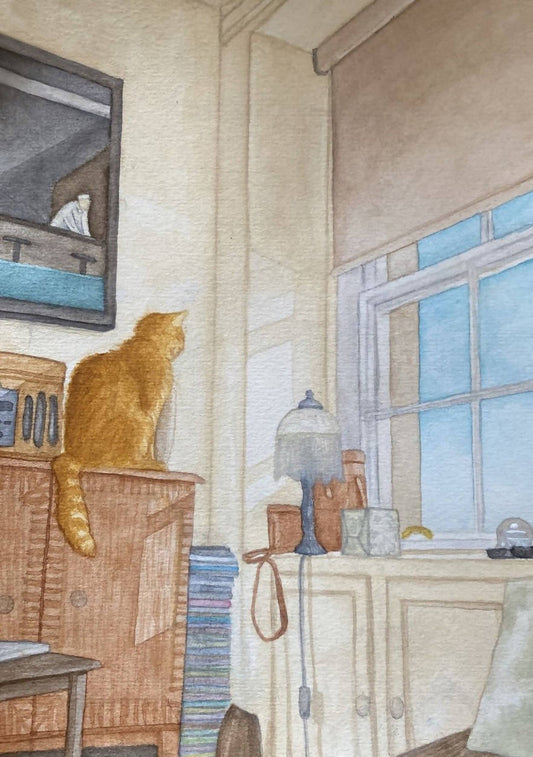 Cat by Window, Giclee Print