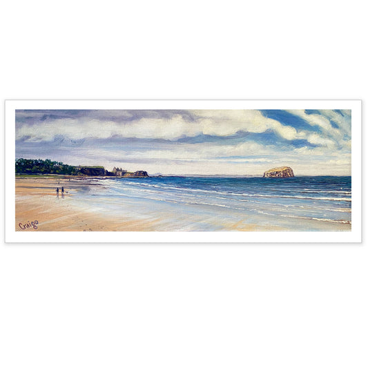 Bass Rock from Seacliffe Beach - Giclee Fine Art Print 20x8"