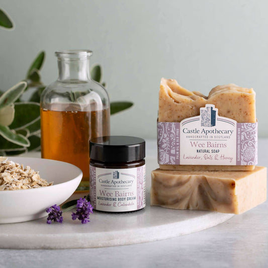 Wee Bairns Lavender Natural Skincare Gift Set for Delicate, Dry & Sensitive Skin with Scottish Oats & Scottish Lavender