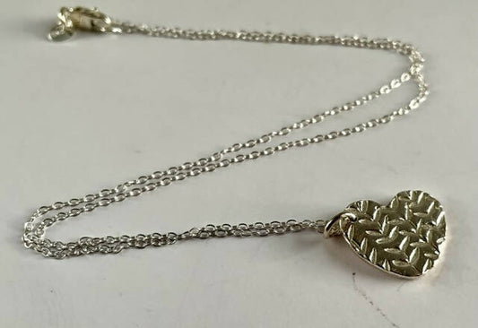 Fine silver heart pendant