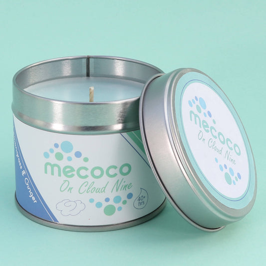 On Cloud Nine / Lemongrass & Ginger, Blue Scented Soy Wax Candles