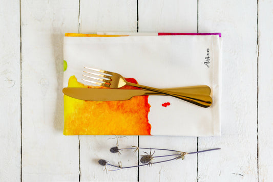 Arran Watercolour Map Tea Towel