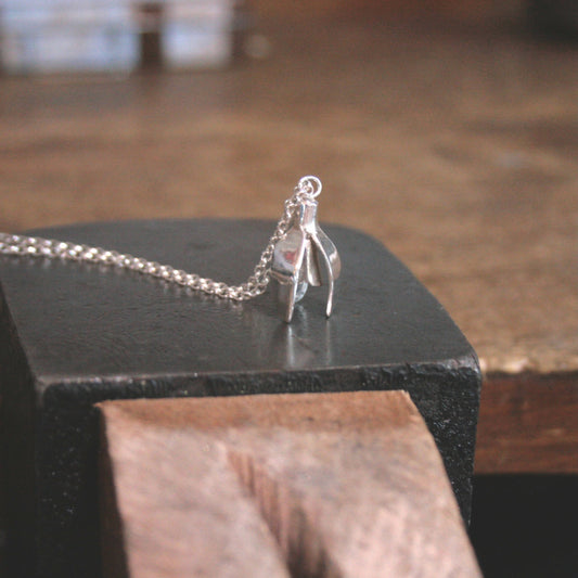 Silver snowdrop necklace