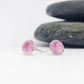 Sterling Silver And Pink Enamel Earrings