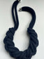 Navy Blue Chunky Braided Necklace