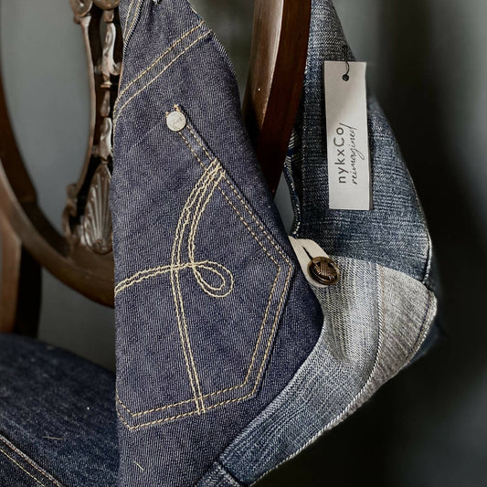Origami Shoulder Bag - Blue Denim