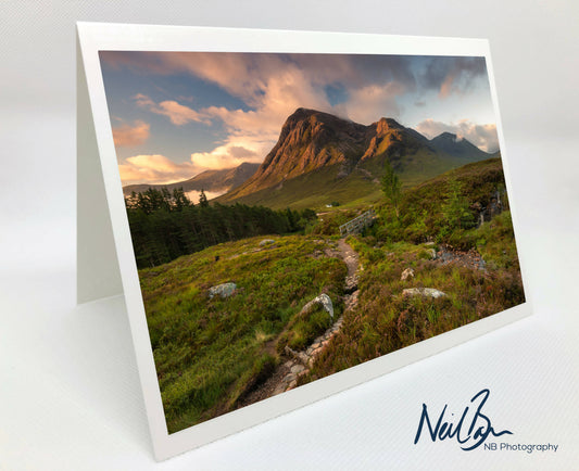 Buachaille Etive Mòr from West Highland Way - Scotland Greeting Card - Blank Inside