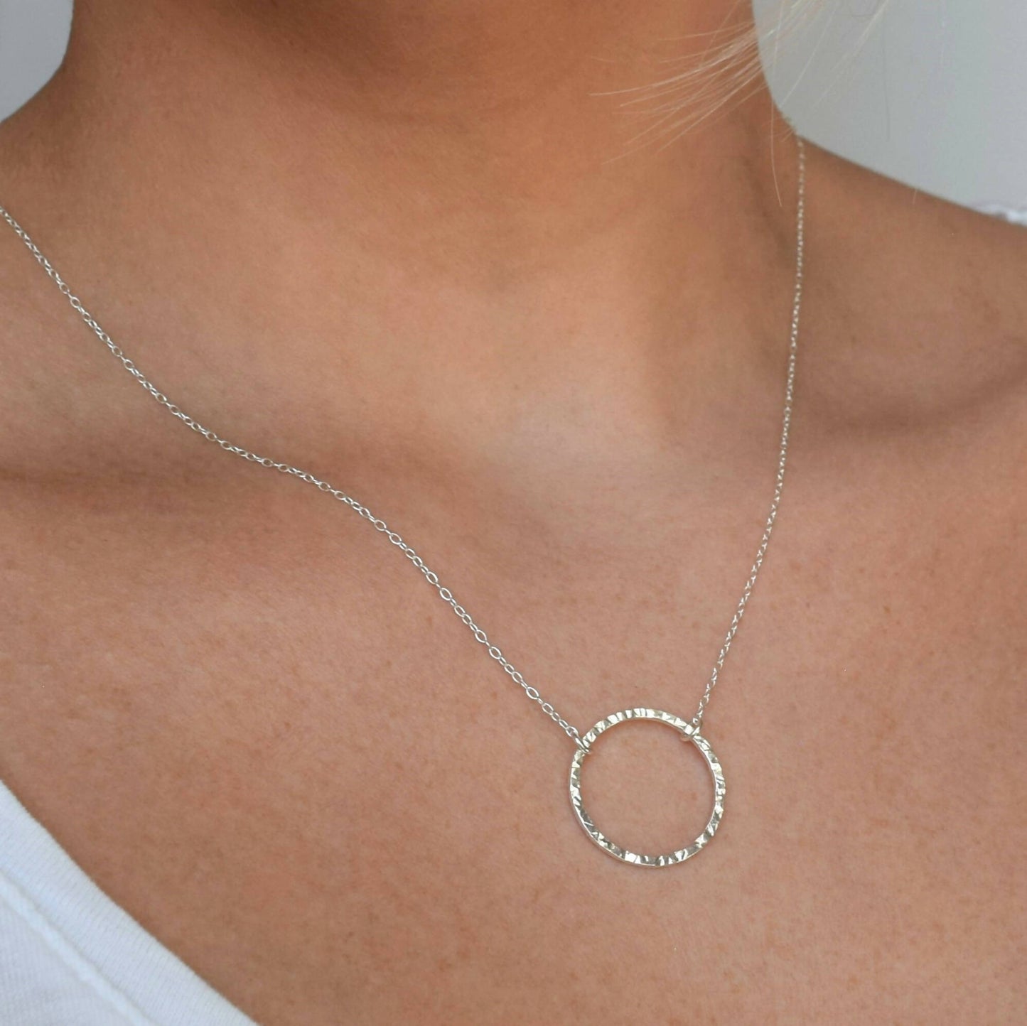 Textured Circle Necklace