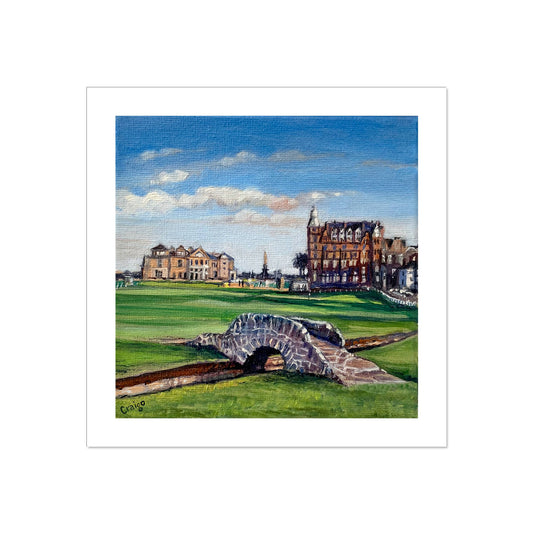 Swilcan Bridge St Andrews Old Course - Giclee Fine Art Print 30x30cm