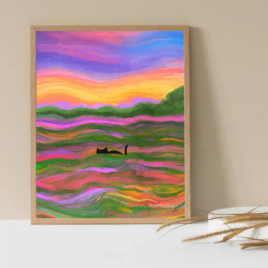 Sunset Cat Print