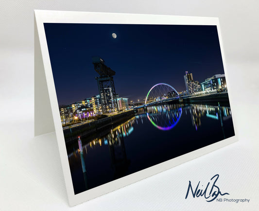 Clyde Arc & River Clyde, Glasgow - Scotland Greeting Card - Blank Inside