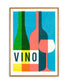 Vino Wine Mid-Century Art Print