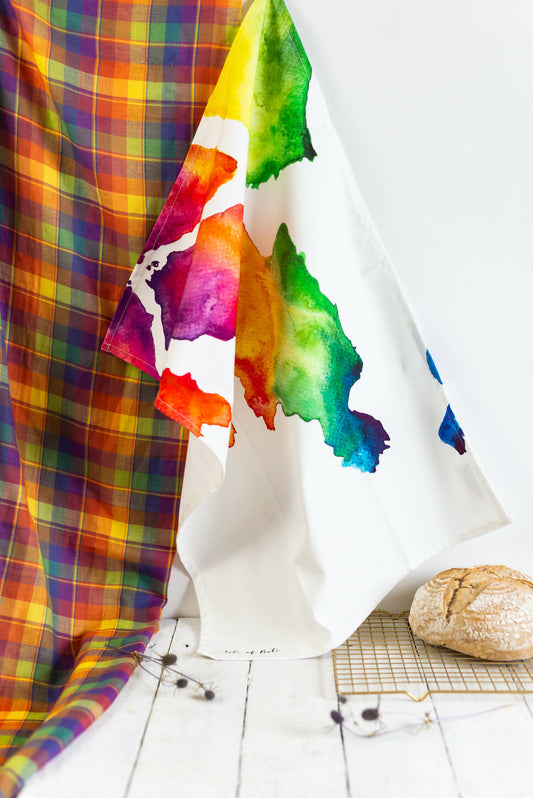 Isle of Bute Watercolour Map Tea Towel